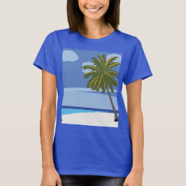 Beach Palm Tree Sommerurlaub Strand T-Shirt
