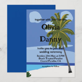 Beach Palm Tree Summer Tropical Beach Hochzeit Einladung