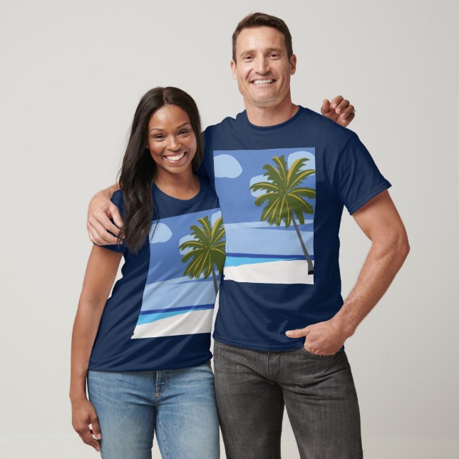 Beach Palm Tree Urlaub Schöne Strände T-Shirt (Unisex)