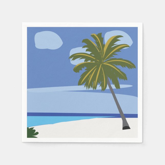 Beach Palm Tree Vacation Beach Party Serviette (Vorderseite)