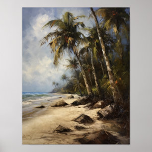Beach Palm Trees Art Print Travel Poster