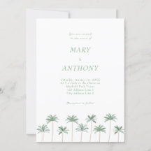 Beach Palm Trees Hochzeitseinladung