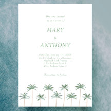 Beach Palm Trees Hochzeitseinladung