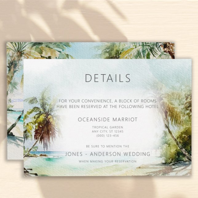 Beach Palm Trees Hochzeitskarte RSVP Karte (Von Creator hochgeladen)