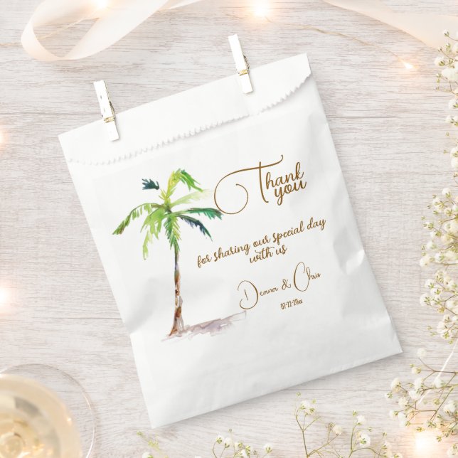 Beach Palm Trees Ocean Wedding Geschenktütchen (Ausgeschnitten)