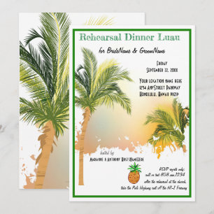 Beach Palm Trees Probe Dinner Einladung