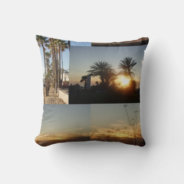 Beach Palms bei Sonnenuntergang Kissen (Vorderseite)