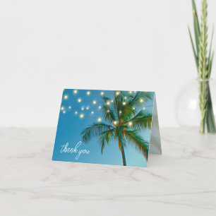 Beach Palms String Lights Blank Jeder Anlass Dankeskarte