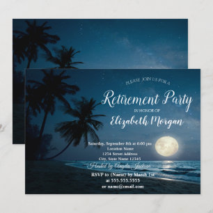 Beach Palms Sunset Retirement Party Einladung