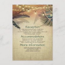 Beach Palms und Lights Hochzeitsinformation Gast