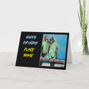 "Beach Parrots" Gemälde auf einem Dankeskarte