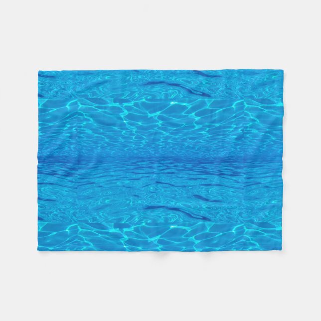 Beach Party Blues Sonne Meerwasserpool Pop Farbe Fleecedecke (Vorderseite (Horizontal))