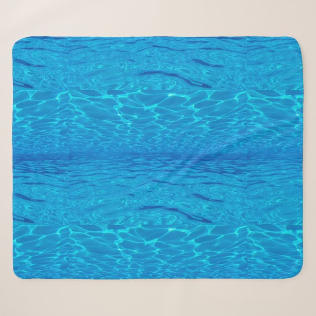 Beach Party Blues Sonne Meerwasserpool Pop Farbe Sherpadecke (Vorderseite (Horizontal))