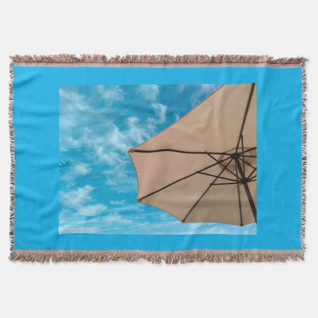 Beach Party Blues Sonne Ozean Schirm Pop Farbe Decke (Vorderseite)