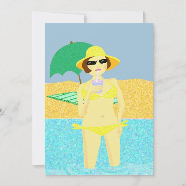 Beach Party Einladung (Vorderseite)