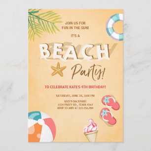 Beach Party Einladung Beach Birthday GRILLEN Summe