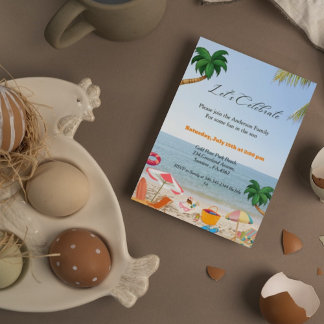 Beach Party Einladung, Party für die Sommerfamilie Einladung