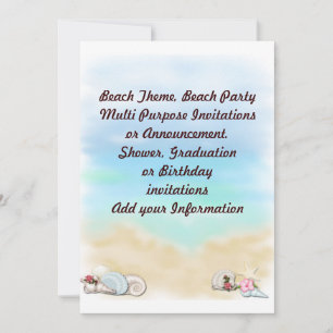 Beach Party Invitation multi-usage Faire-part