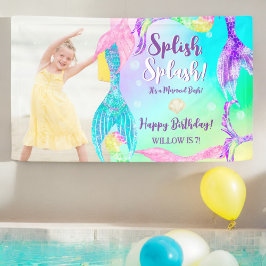 Beach Party Meerjungfrau Schwänze Kindergeburtstag Banner