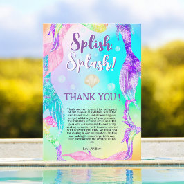 Beach Party Meerjungfrau Schwänze Kindergeburtstag Dankeskarte