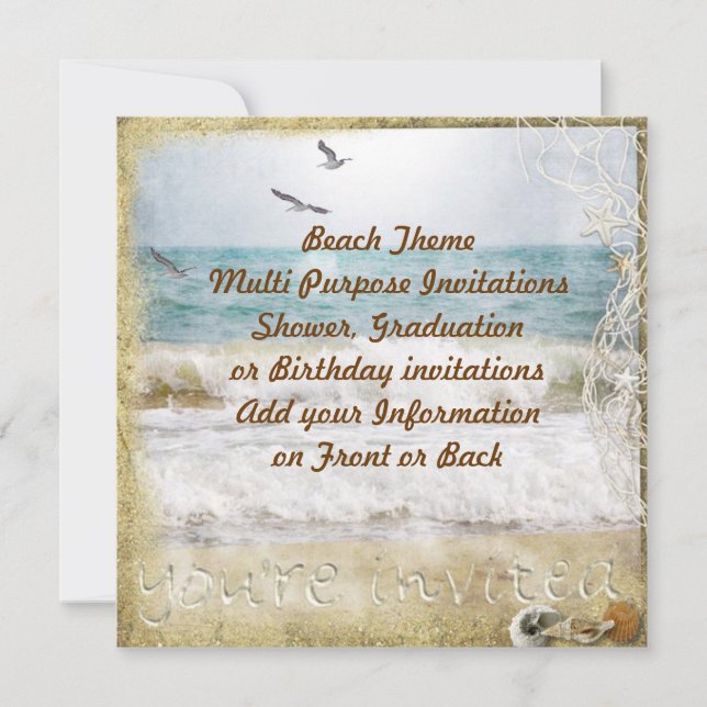 Beach Party Mehrzweckeinladung Einladung (Vorderseite)