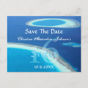 Beach Party Ocean Fun Sweet 16 Save the Date Ankündigungspostkarte