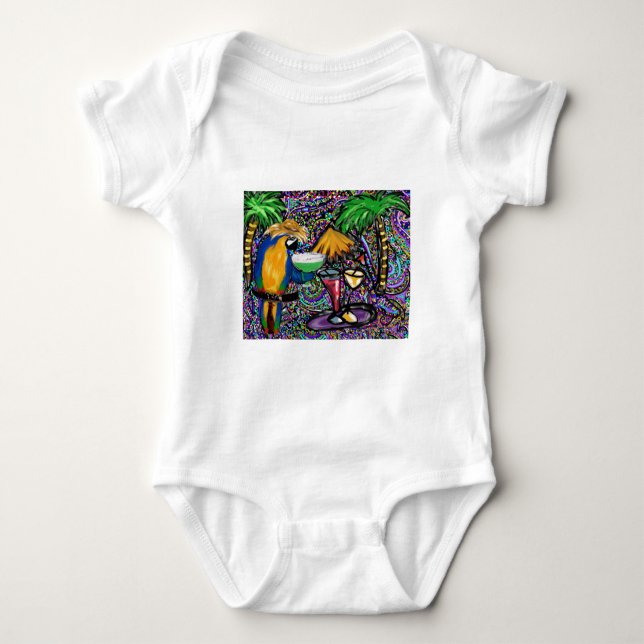 Beach Party Parrot Baby Strampler (Vorderseite)