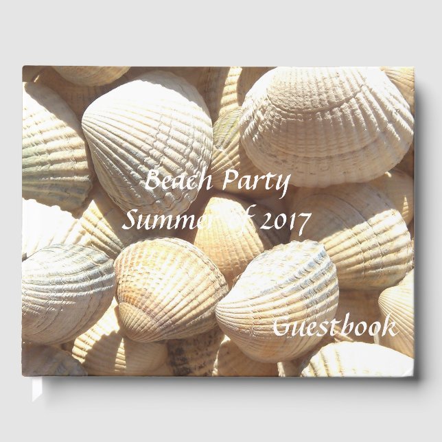 Beach Party Sommer 2017 Tropische Muscheln Gästebuch (Vorderseite)