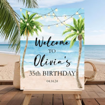 Beach Party Welcome Sign Template Lasse Celebrate 