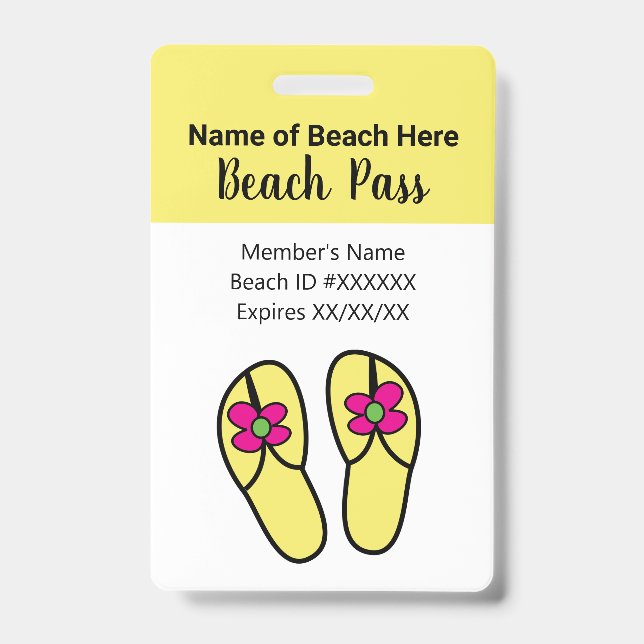 Beach Pass Ausweis (Vorderseite)