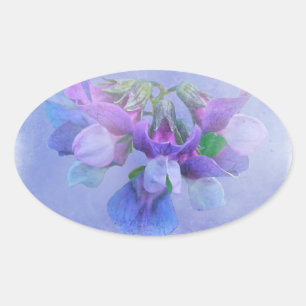 Beach Pea Blume Ovaler Aufkleber