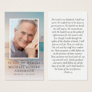 Beach Photo Memorial Prayer Card