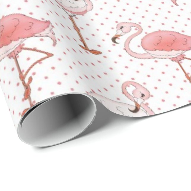 Beach Pink Flamingo Muster Packpapier (Rolleneckpunkt)