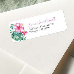 Beach Pink Floral Watercolor Hibiscus