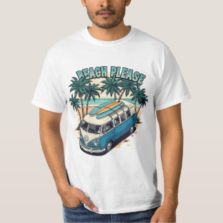 Beach Please Retro-Surf-Van-T-Shirt T-Shirt