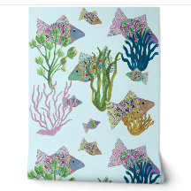 Beach Pop Art Fisch und Meeresanemonen