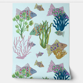 Beach Pop Art Fisch und Meeresanemonen Tapete