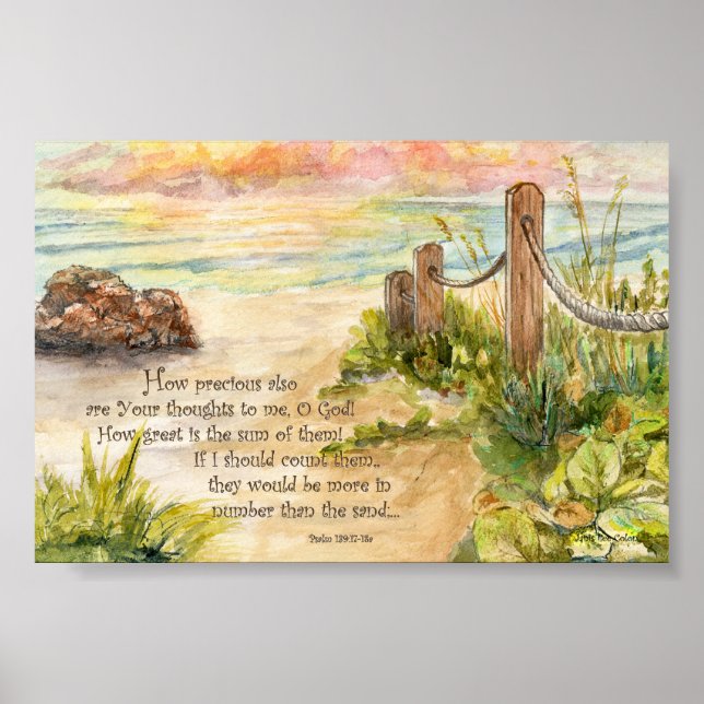 Beach Posts Sunrise-Psalm 139 Poster (Vorne)