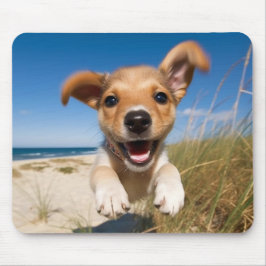 Beach Puppy Dog Foto Mousepad