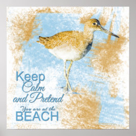 Beach Quote Shoreline Bird | Art Print Poster