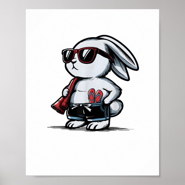 Beach Rabbit Bunny Beach Goer Summer Poster (Vorne)