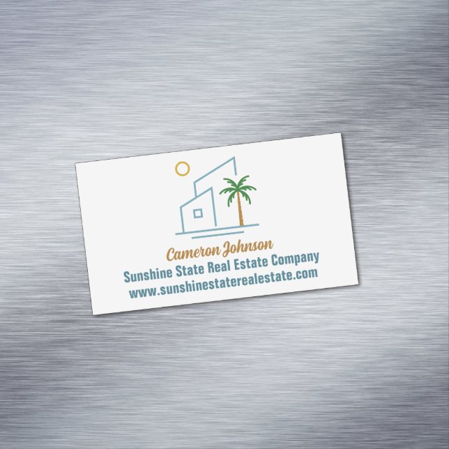 Beach Real Estate Company Coastal Realtor Magnetische Visitenkarte (Beispiel)