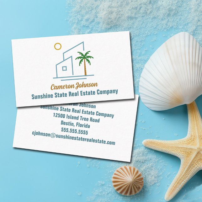 Beach Real Estate Company Coastal Realtor Visitenkarte (Von Creator hochgeladen)