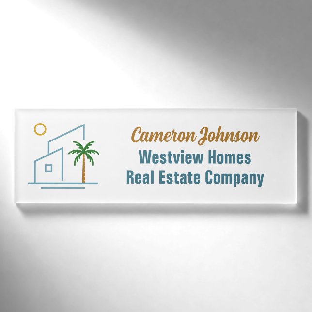 Beach Real Estate Company Custom Coastal Realtor Namenschild (Vorderseite)