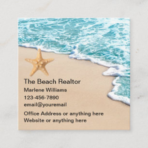 Beach Realtor Tropical Thème Cartes de visite