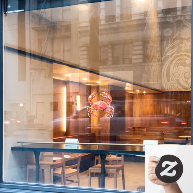 Beach Red Crab Fensteraufkleber (Café-Fenster)