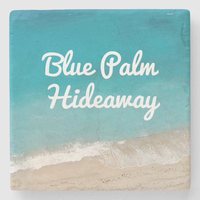 Beach Rental Retro Mod Custom Steinuntersetzer (Vorderseite)