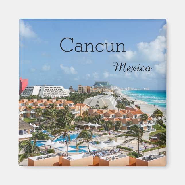 Beach Resort Tropical Cancun Mexico Magnet (Vorne)