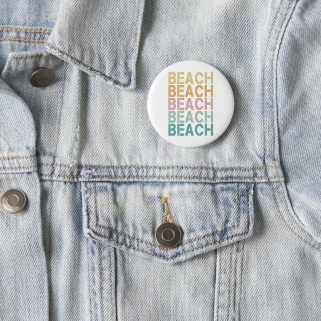 Beach Retro Letting Vintag Holiday Summer Button (Beispiel)