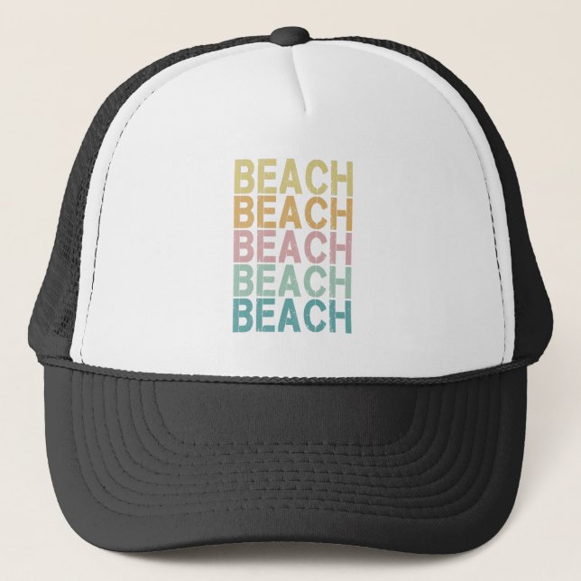 Beach Retro Letting Vintag Holiday Summer Truckerkappe (Vorderseite)